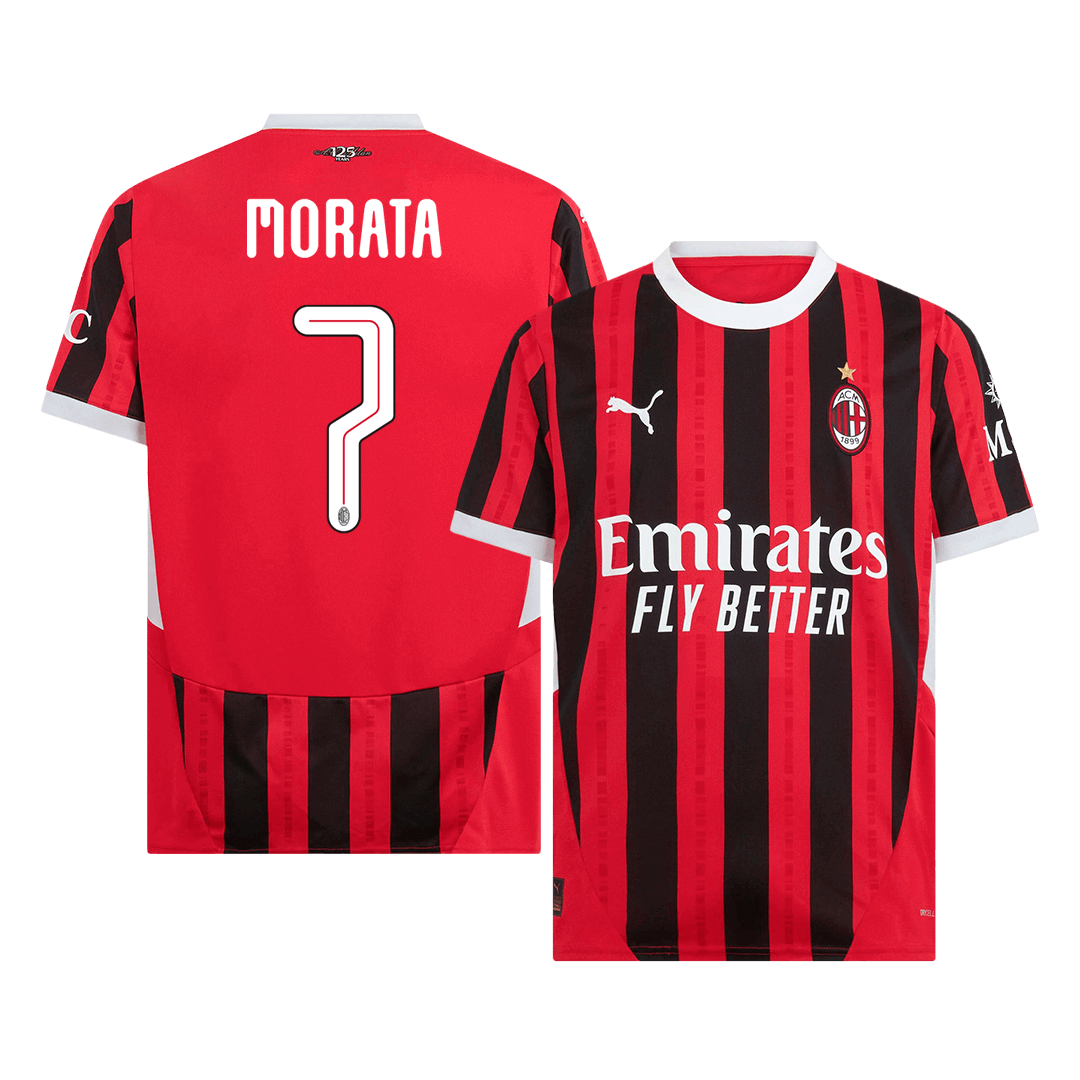 MORATA #7 AC Milan Home Soccer Jersey 2024 UCL