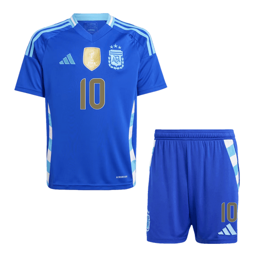 MESSI #10 Argentina Away Kids Soccer Jerseys Kit 2024