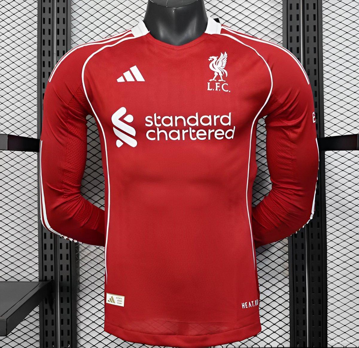25/26 LIverpool Home Long Sleeve Player Fan Jersey