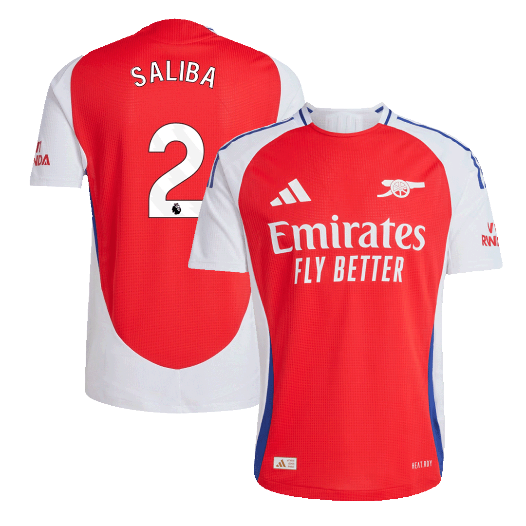 SALIBA #2 Arsenal Home Premium Soccer Jersey 2024/25