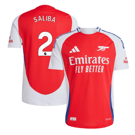 SALIBA #2 Arsenal Home Premium Soccer Jersey 2024/25