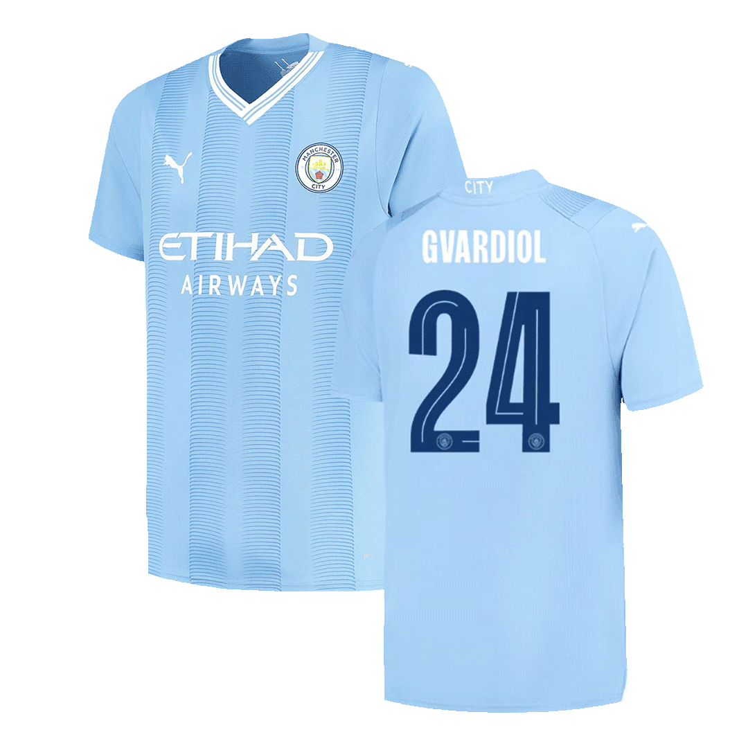 GVARDIOL #24 Manchester City Home Jersey 2023/24 UCL