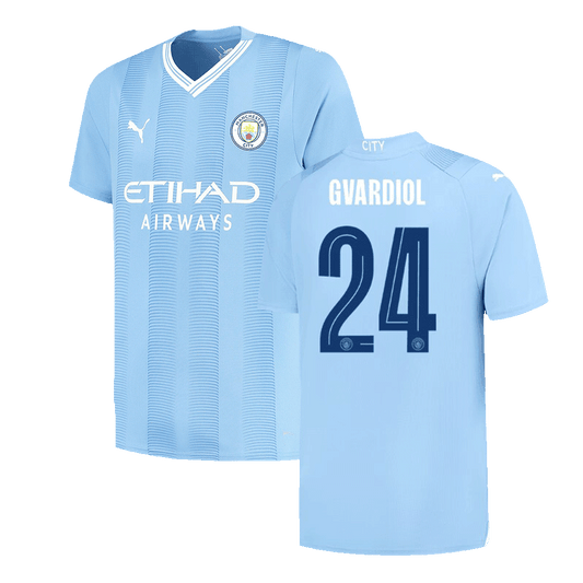 GVARDIOL #24 Manchester City Home Jersey 2023/24 UCL