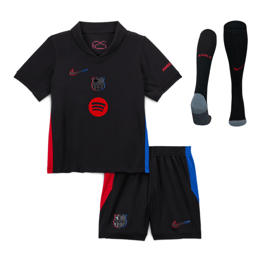 Barcelona Away Kids Soccer Jerseys Full Kit 2024/25 Spotify Logo Without Text
