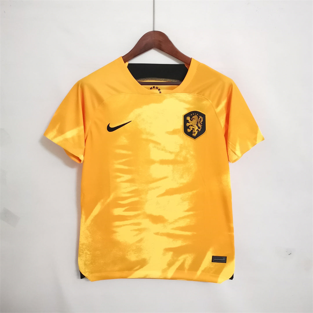 2022 World Cup Netherlands home yellow soccer Fan Jersey