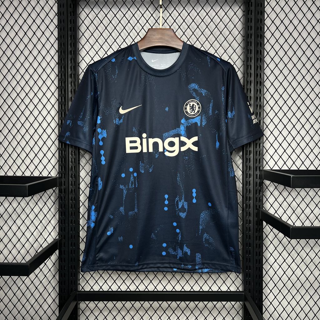 24/25 Chelsea Dark Pre-Match training blue soccer Fan Jersey