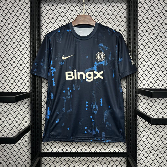 24/25 Chelsea Dark Pre-Match training blue soccer Fan Jersey