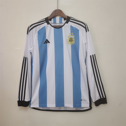 2022 Argentina 2 stars home Long Sleeves Fan Jersey