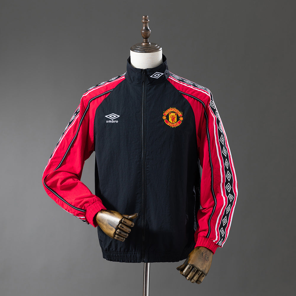 25/26 Manchester United Black and Red Windbreaker