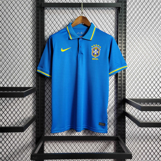 2022 World Cup Brazil Blue POLO Soccer Fan Jersey