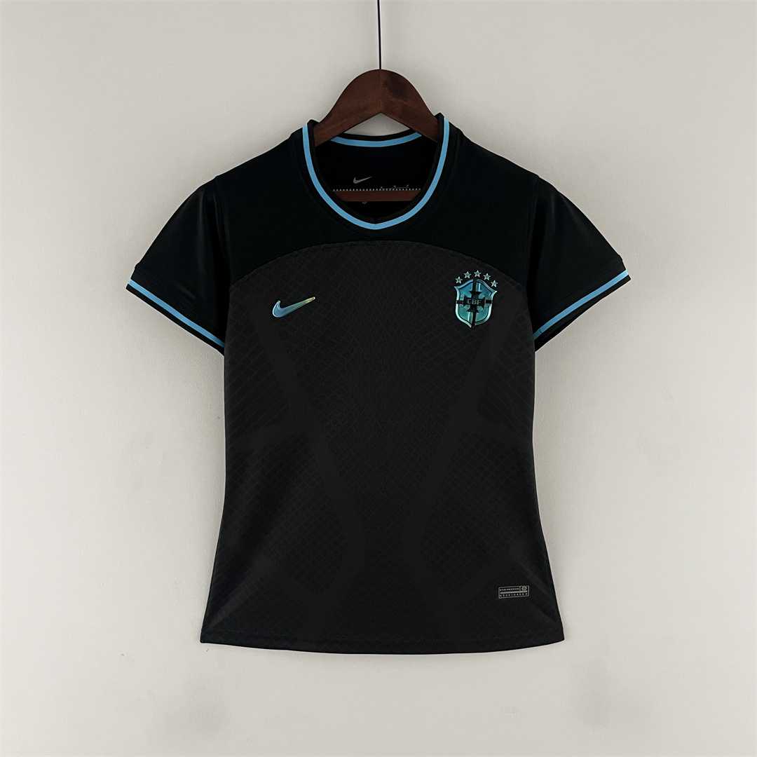 2022 World Cup Brazil Concept Black Women Women-s Soccer Fan Jersey