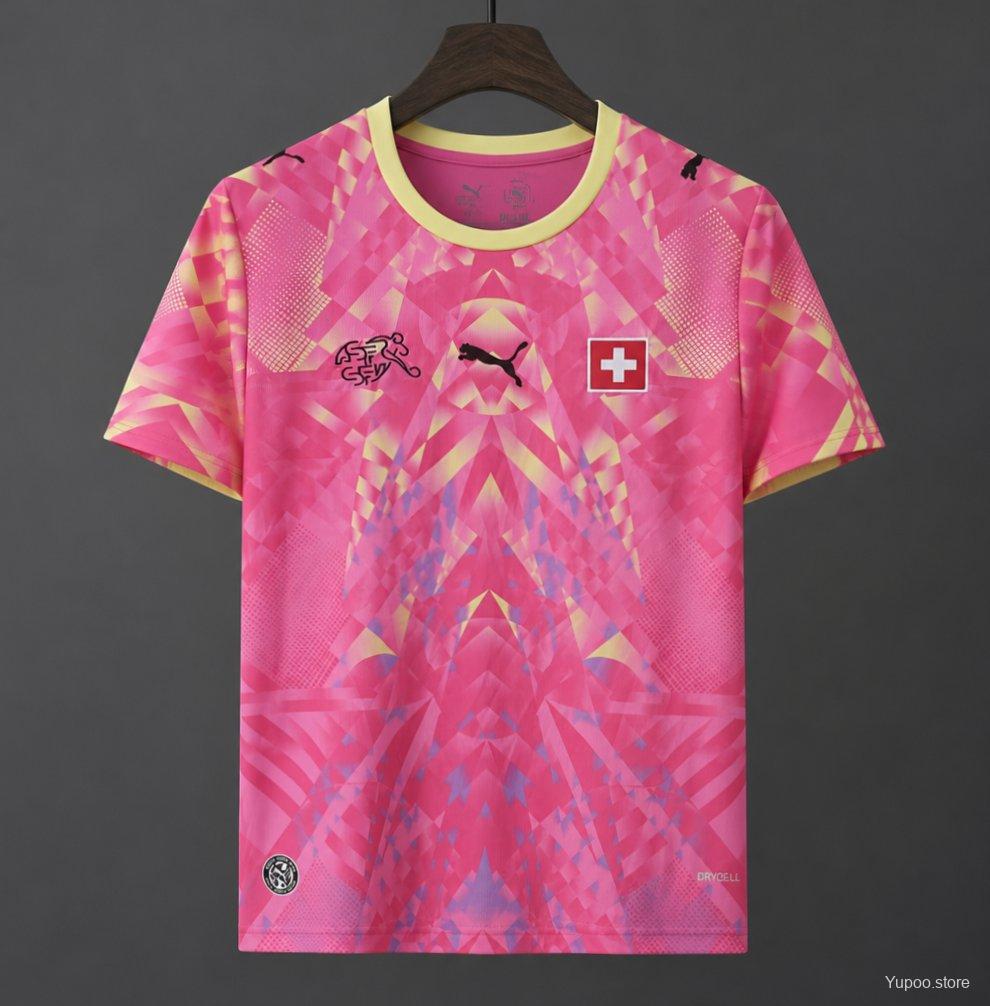 2026 Switzerland World Cup Pink Goalkeeper Fan Jersey