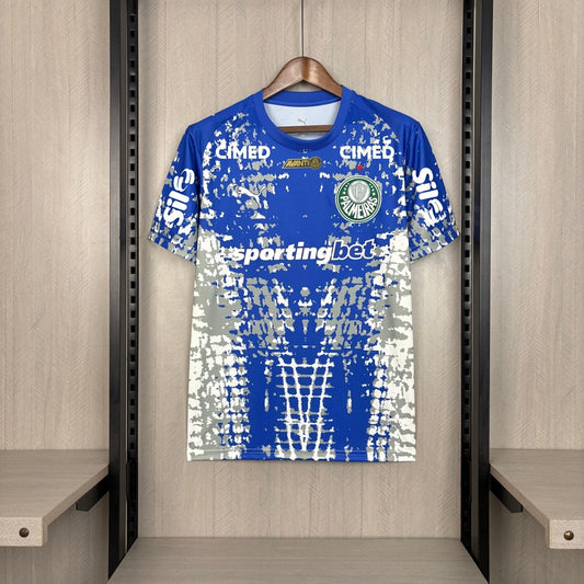 2026/27 Palmeiras Blue Goalkeeper Spider Edition Jersey All Sponsor